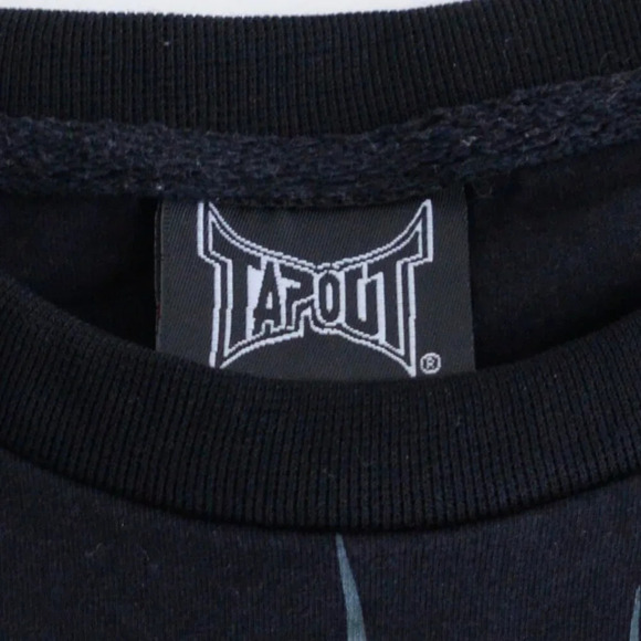 Vintage Tapout Y2K Black White Skull Puff Print Skull Grunge Short Sleeve Shirt - Picture 5 of 11